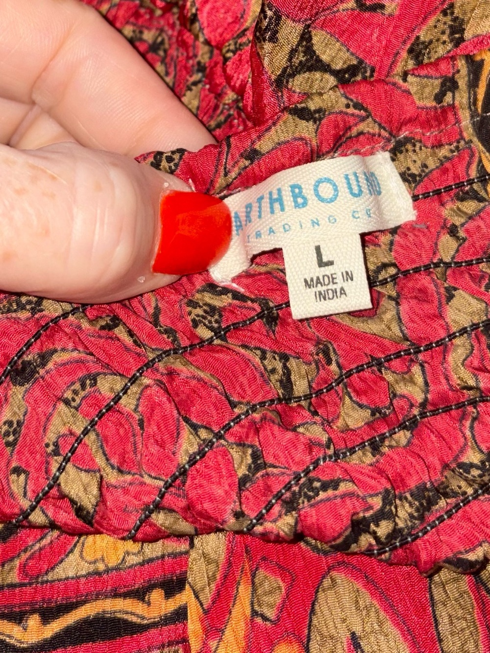 Earthbound Trading Co Boho Harem Pants L Paisley Print - Picture 4 of 4
